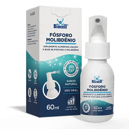 Fósforo Molibdênio - Suplemento Alimentar Líquido Spray Sublingual 60 ml