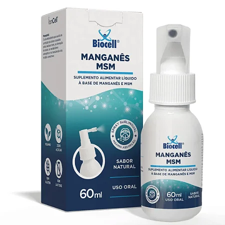 Manganês MSM - Suplemento Alimentar Líquido Sublingual Spray 60 ml