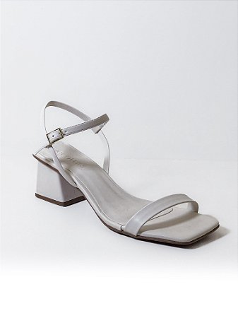 SANDÁLIA LECOLLINE OFF WHITE SALTO BLOCO