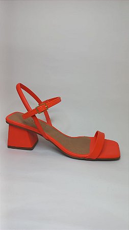 SANDÁLIA LECOLLINE ORANGE SALTO BLOCO