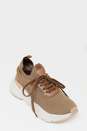 TENIS LECOLLINE MARROM KNIT