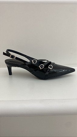 SLINGBACK LECOLLINE PRETO BEATRIZ VERNIZ