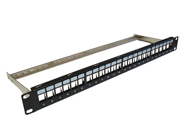 Painel Descarregado Blindado 24 Portas HDMI, F, BNC, P2 Stereo, RCA ou Acopladores Ópticos 1U Altura