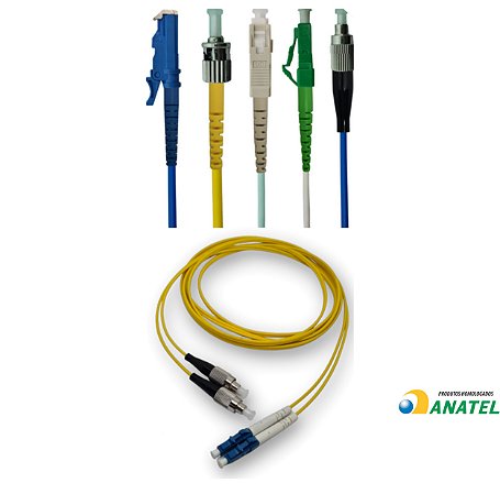 Cordões Ópticos Simplex ou Duplex, Com Polimento PC/UPC/APC, Com Conectores LC/SC/FC/ST/LSH (E2000) e Revestimento COG ou LSZH