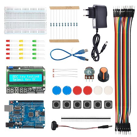 Kit Eletronica Bronze Fonte LCD Potenciometro Compatível C/ Arduino