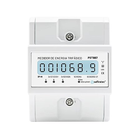 Medidor de Consumo de Energia Trifásico Tetrapolar 3P+N