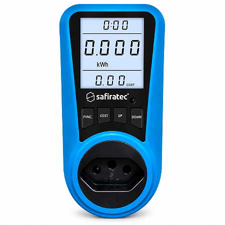 Medidor Consumo Energia Wattímetro Voltímetro Tomada c/ Backlight Safiratec 495B 3600W