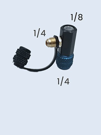 ADAPTADOR ZL PARA MANOMETRO 1/4"F  COM ACIONADOR E SAIDA LATERAL DE 1/4 X 1/8 NPT FEMEA