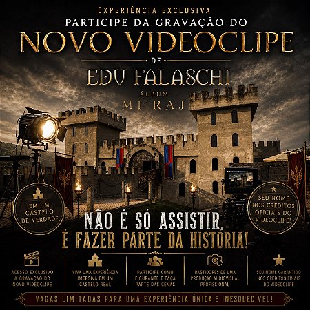 EXPERIÊNCIA EXCLUSIVA – PARTICIPE DA GRAVAÇÃO DO NOVO VIDEOCLIPE DE EDU FALASCHI