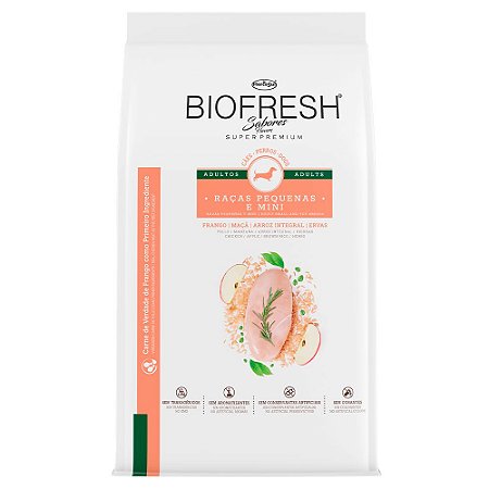 Ração Biofresh Para Cães Adultos de Raças Pequenas e Mini Sabor Frango