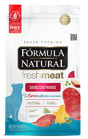 Ração Fórmula Natural Fresh Meat Gatos Castrados Carne 7Kg