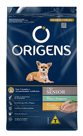 Ração Origens Premium Especial para Cães Sênior Mini e Pequeno Frango 10,1Kg