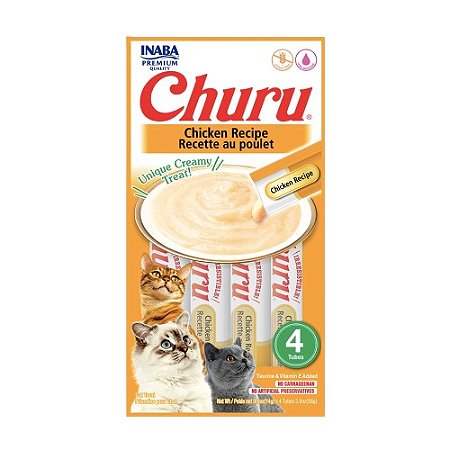 Petisco Churu Frango para Gatos - Pacote 4 Tubos de 14g