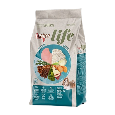 Ração Quatree Life Cães Adultos Raças Pequenas Frango 10,1Kg