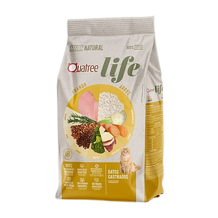 Ração Quatree Life Gatos Castrados Frango 10,1Kg