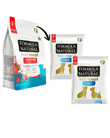 Ração Fórmula Natural Fresh Meat Sensitive Cão Mini Pequeno 505g
