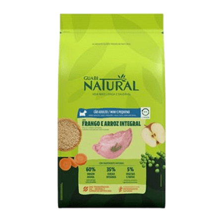 Ração Guabi Natural Cão Adulto Pequeno Frango e Arroz 2,5Kg