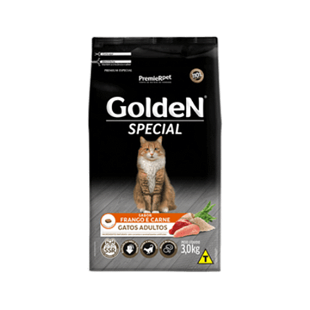 Ração Golden Special Gato Adulto Frango e Carne 3Kg