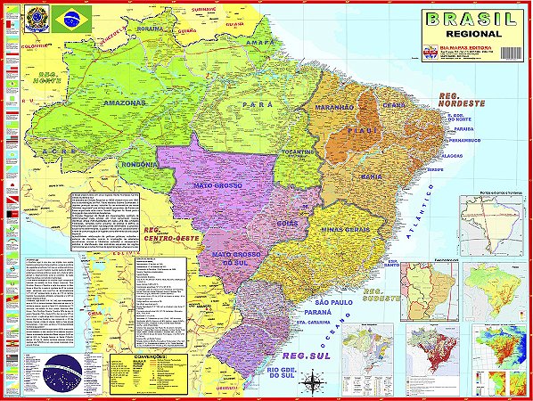 Mapa do Brasil Regional - Bia Mapas
