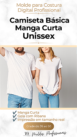 Molde Camiseta Básica Unissex Manga Curta