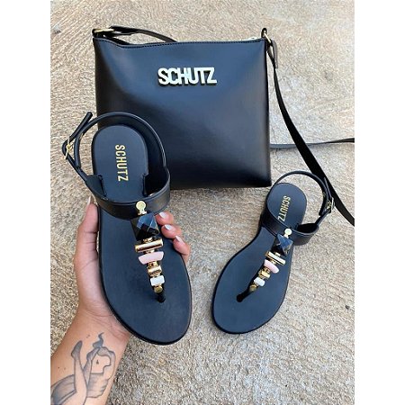 Kit Sandália Schutz Feminina + Bolsa Ziper Lançamento 2021 Promoção