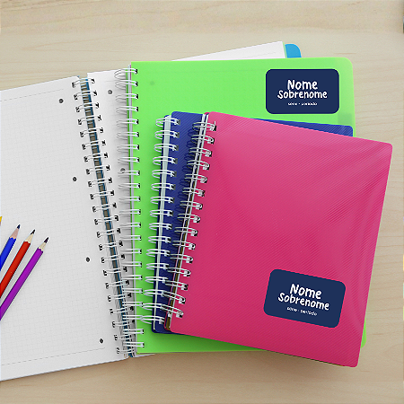 Etiqueta Material Escolar - Cores Lisas