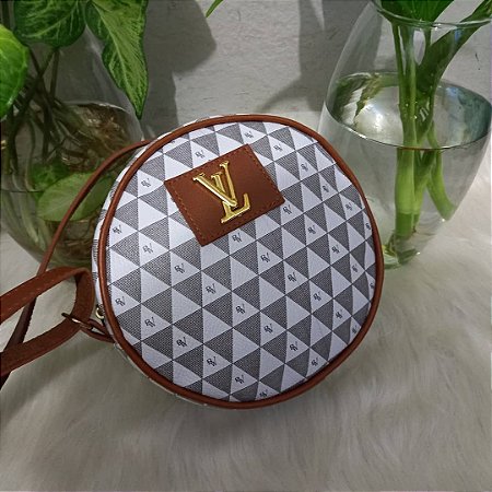 Bolsa Redonda Louis Vuitton Xadrez Triangular