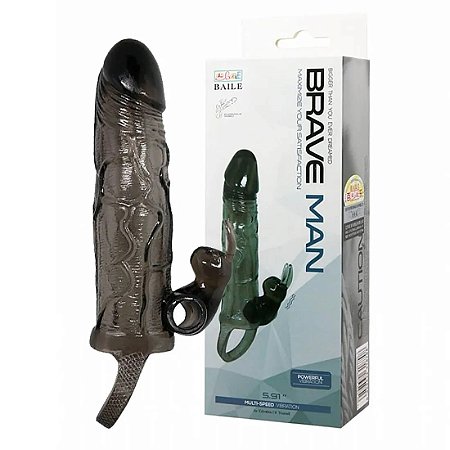 Brave Man Capa com Anel Peniano Estimulador de Clitóris e Vibrador Miss Collection