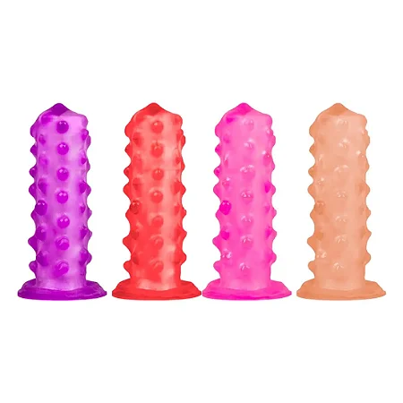 Capa de Dedo em Silicone com Saliências Massageadoras Pau Brasil