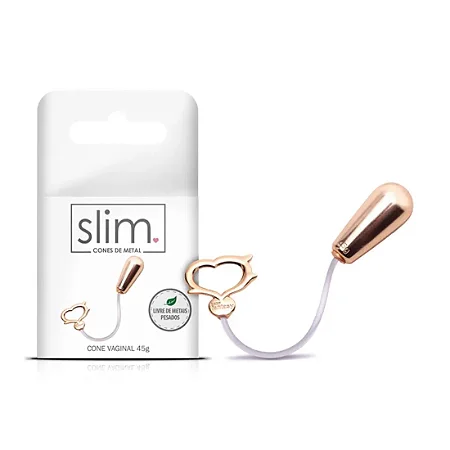 Cone Vaginal Pompoarismo em Metal 45g- 4,1 X 1,9 CM Linha Slim Sexy Fantasy