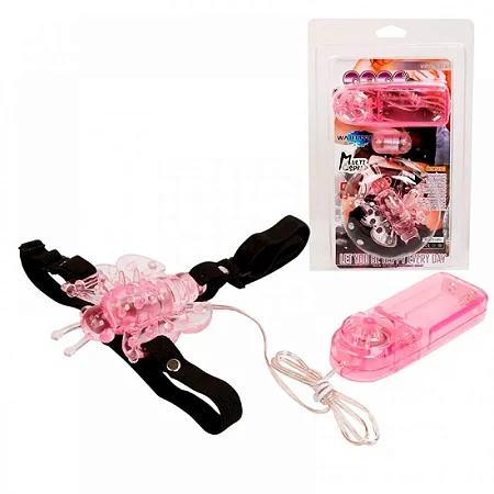 Butterfly em Silicone Estimulador Clitoriano com Cinta Borboleta com Controle Multivelocidades