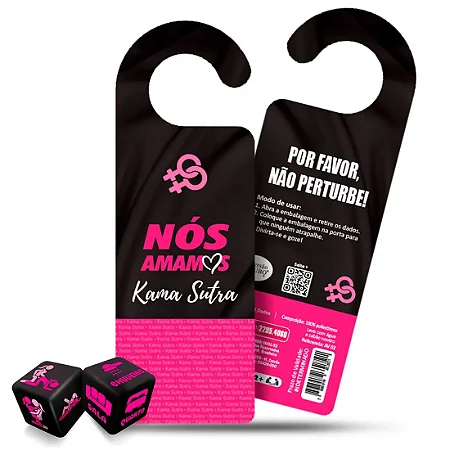 Nós Amamos Par de Dados Kama Sutra Lesbica e Aviso de Porta Diversão ao Cubo