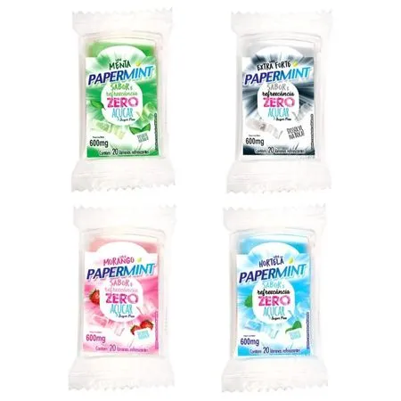 Papermint Lâminas Refrescantes Comestíveis Zero Açucar 600mg Danilla Foods