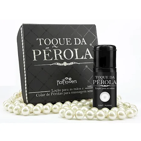Toque da Pérola Loção e Colar de Pérolas para Massagem Sensual Hot Flowers