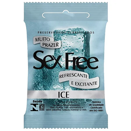 Preservativos Lubrificados Ice com 3 unidades Sex Free