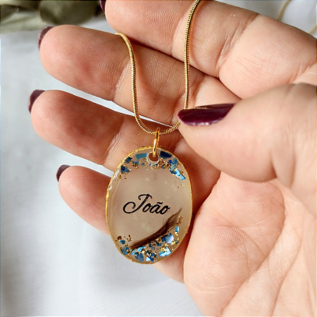 Pingente Oval de Leite