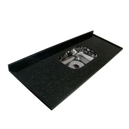 Pia Granito Preto São Gabriel Cuba Inox 1,20M X 55Cm