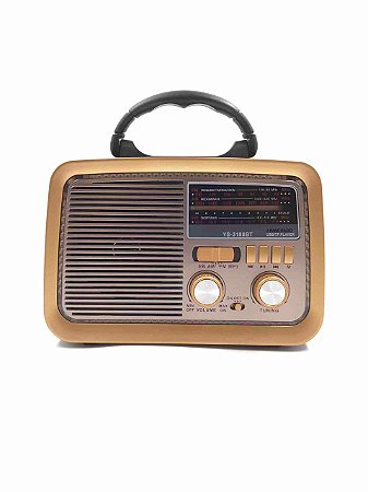 Rádio Retrô Vintage YS-3199BT Am Fm Sw Usb Mp3 Bluetooth Bivolt
