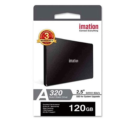 SSD Imation A320 120GB SATA III  - Leitura 450MB/s Gravação 370MB/s