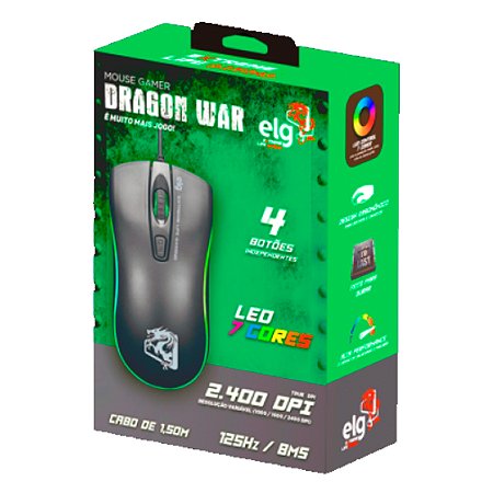Mouse Elg Gamer Dragon War 2400DPI - ELG