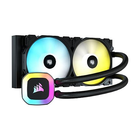 Water Cooler Corsair H100 RGB, 240mm, AMD/Intel, Preto - CW-9060053-WW (Seminovo)