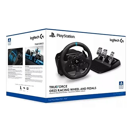 Volante Logitech G923 Playstation, PS5, PS4 e PC - Preto