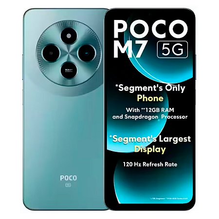 Smartphone Poco M7 5G 128GB/6GB RAM, Tela 120Hz, Câmera 50Mp, Versão Global, Azul - Xiaomi