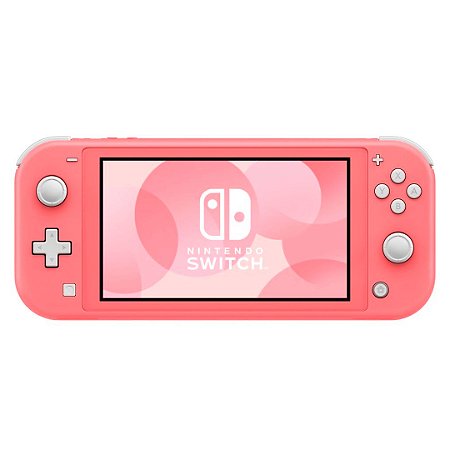 Console Nintendo Switch Lite Destravado, com Cartão de Memoria de 128GB (Seminovo) - Coral
