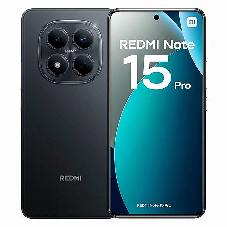 Smartphone Redmi Note 15 Pro 512gb/12gb de RAM, Câmera de 200Mp, Tela AMOLED 120Hz, Versão Global, Preto - Xiaomi