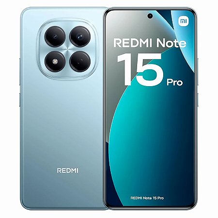 Smartphone Redmi Note 15 Pro 512gb/12gb de RAM, Câmera de 200Mp, Tela AMOLED 120Hz, Versão Global, Azul - Xiaomi