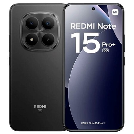 Smartphone Redmi Note 15 Pro Plus 5G 256gb/8gb de RAM, Câmera de 200Mp, Tela AMOLED 120Hz, Versão Global, Preto - Xiaomi