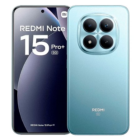 Smartphone Redmi Note 15 Pro Plus 5G 256gb/8gb de RAM, Câmera de 200Mp, Tela AMOLED 120Hz, Versão Global, Azul - Xiaomi