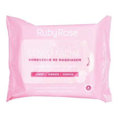 LENÇO REMOVEDOR DE MAQUIAGEM ROSA - RUBY ROSE