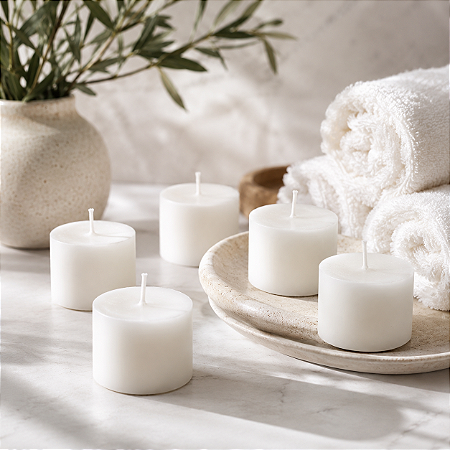 Caixa com 16 velas decorativas ou flutuantes 5 x 3,5 cm.